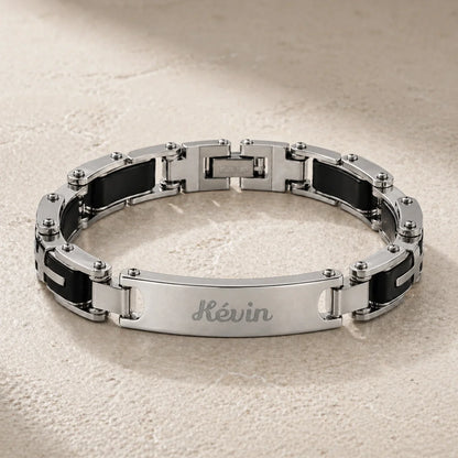 Bracelet homme maille Gourmette Argent gravure Prénom