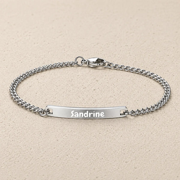 Gourmette femme minimaliste Argent personnalisée