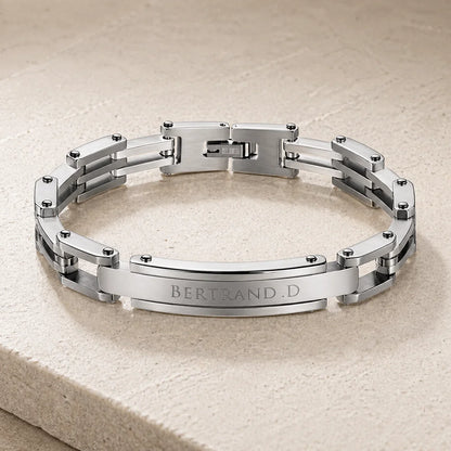 Gourmette homme classique Argent poli à graver