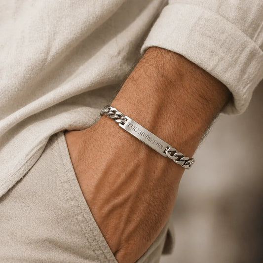 Gourmette homme gros maillons Argent massif style