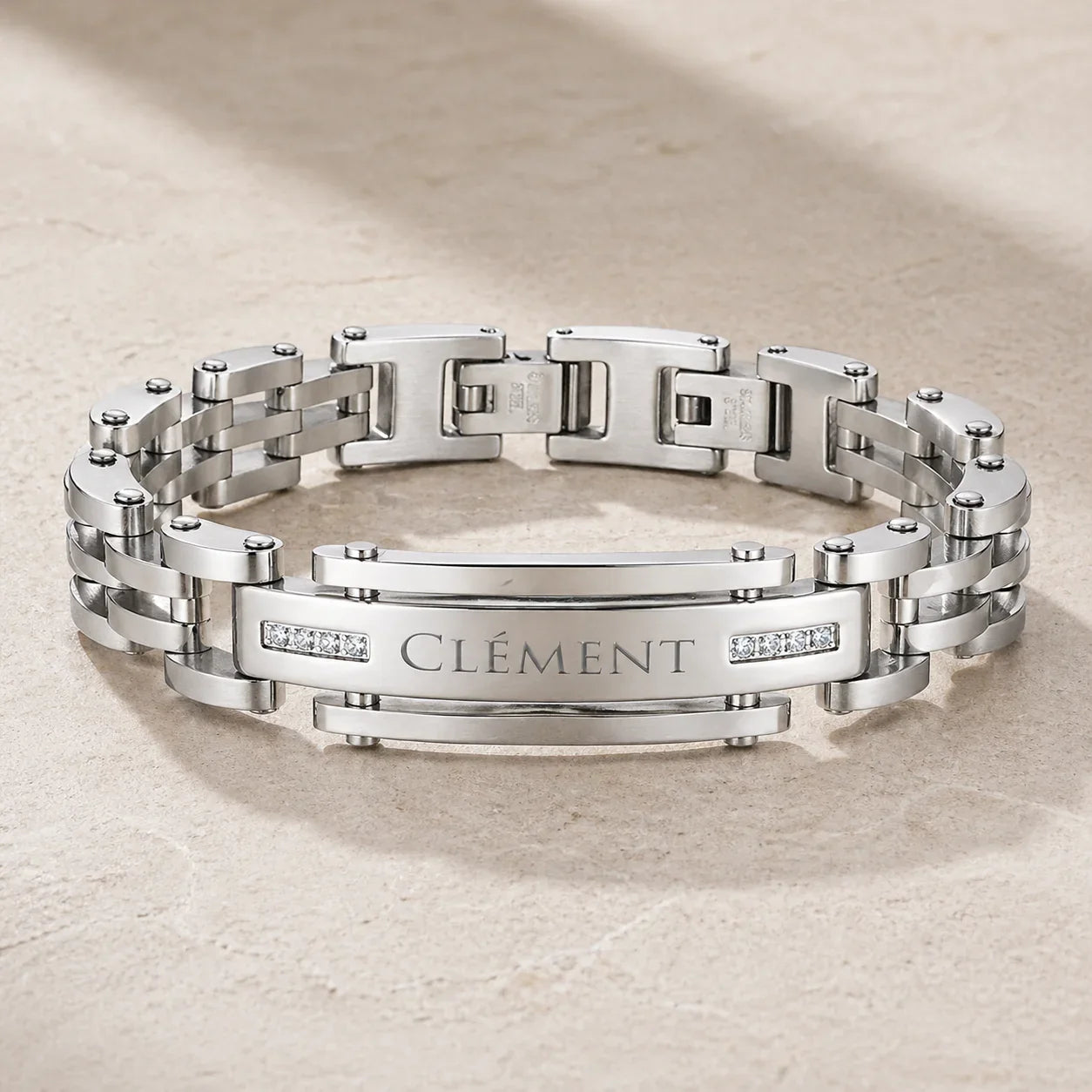 Gourmette homme prestige Argent et brillants Zircon