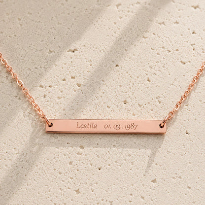 Collier femme gravé, personnalisé avec prénom plaqué or rose