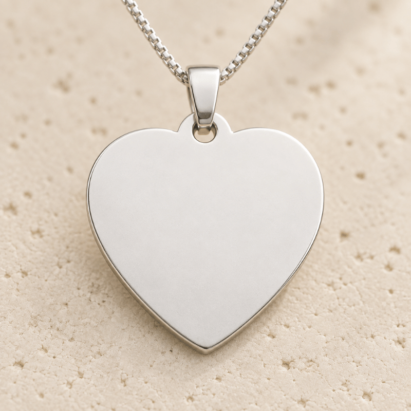 Pendentif cœur plaqué argent, vierge, prêt à graver votre photo