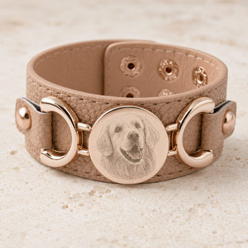 Manchette cuir personnalisée – photo gravée