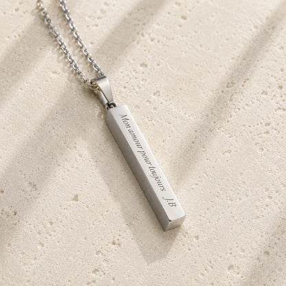 Pendentif personnalisé, gravé avec texte et prénom