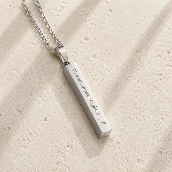 Pendentif personnalisé, gravé avec texte et prénom