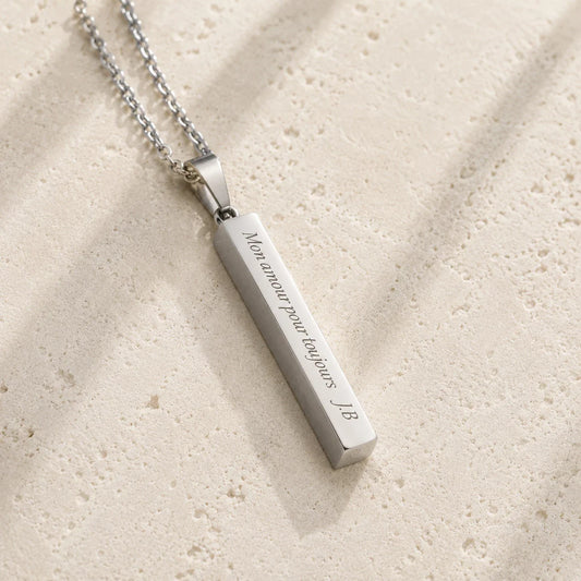 Pendentif personnalisé, gravé avec texte et prénom