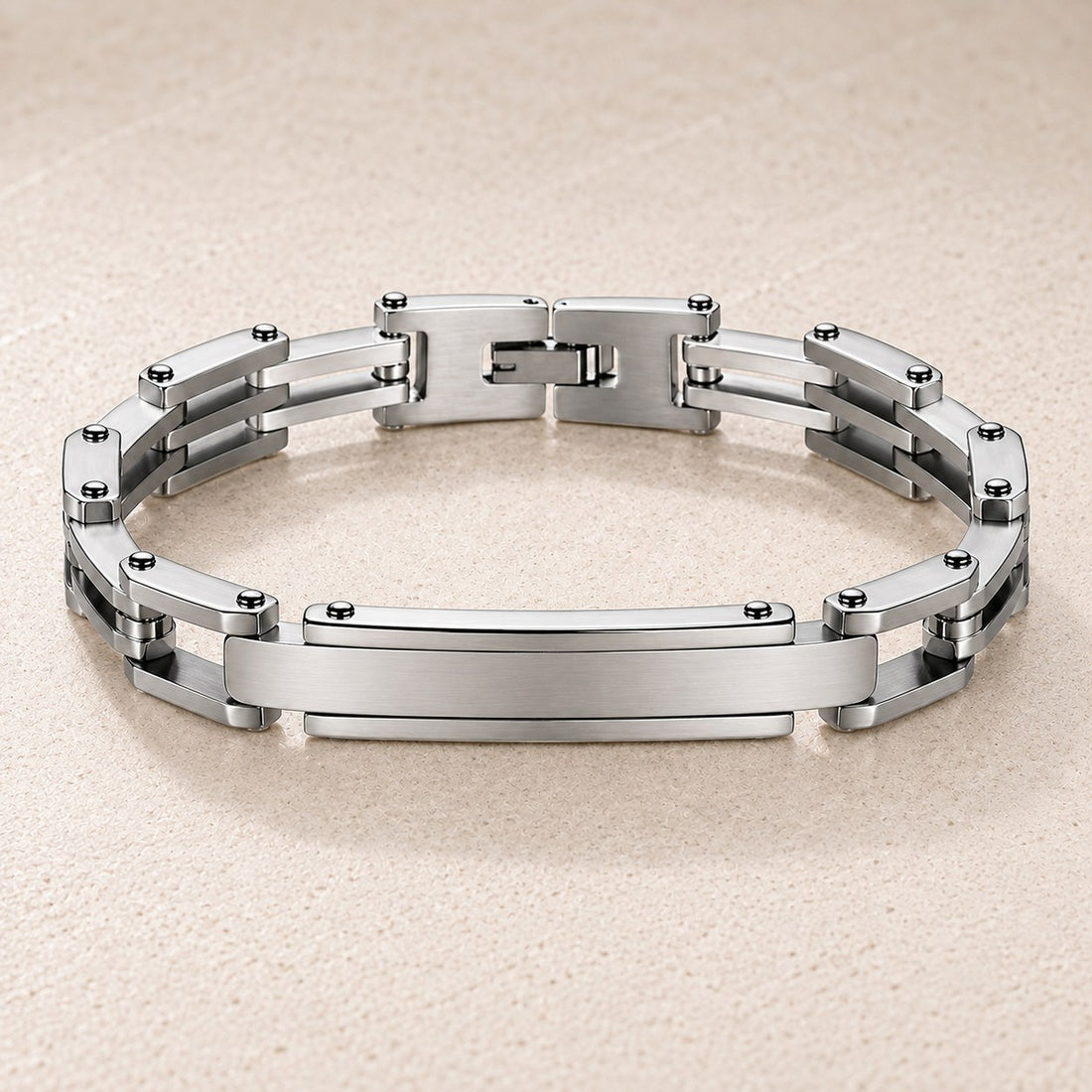 Gourmette homme classique Argent poli à graver