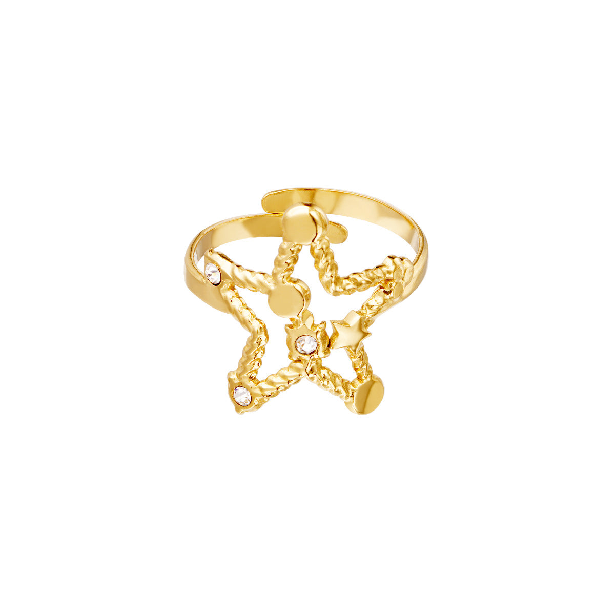 Bague femme ajustable étoile